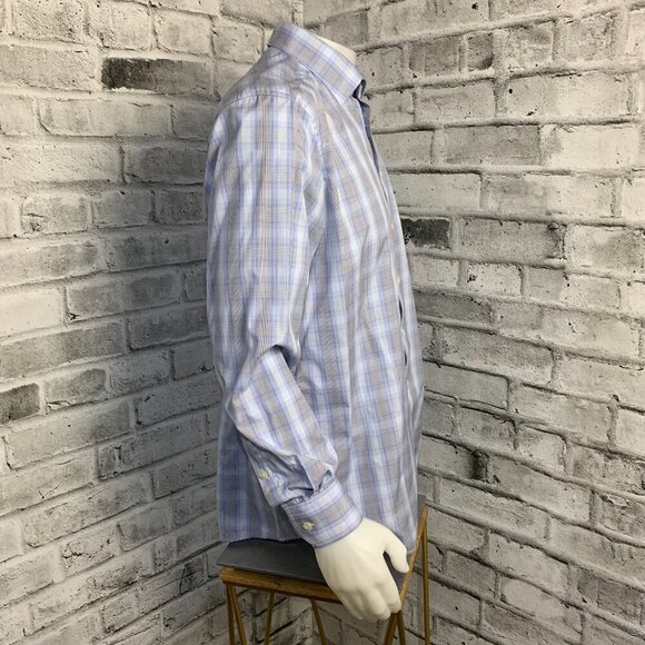 Eton Contemporary Check Button Down Dress Shirt - Picture 3 of 12